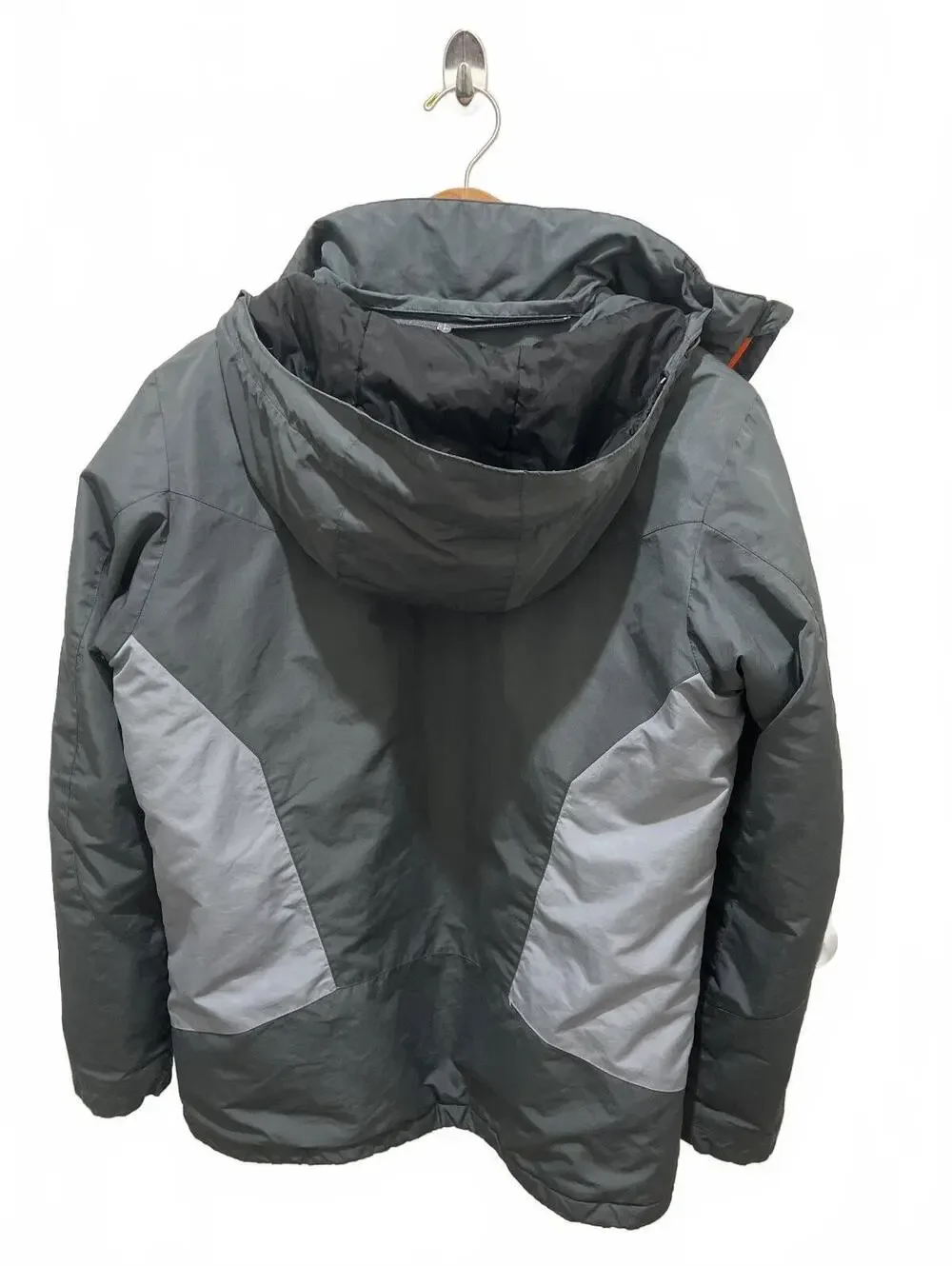 Columbia Men's Insulated Jacket Medium Gray with Orange Zippers